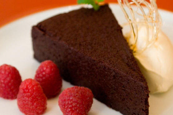 Warm chocolate cake at Gotham Bar and Grill