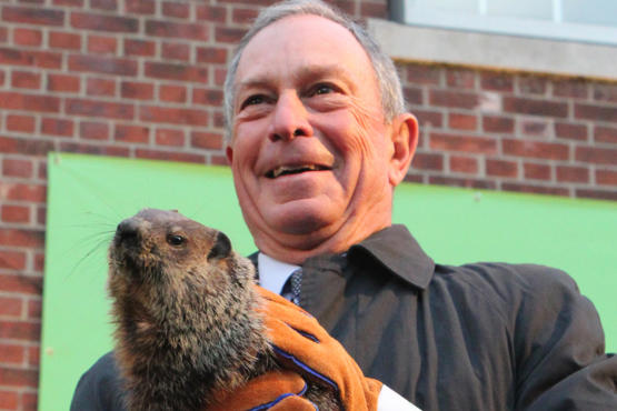 Staten Island Chuck and Mayor Bloomberg