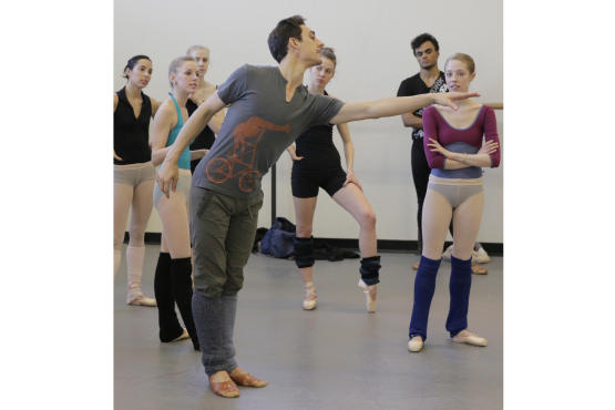 Justin Peck rehearsing with New York City Ballet