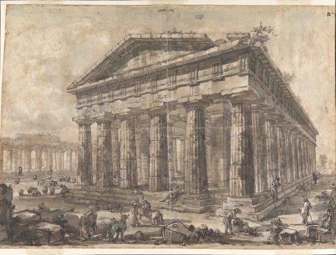 Paestum: Exterior of the Temple of Neptune from the North-East, by Piranesi