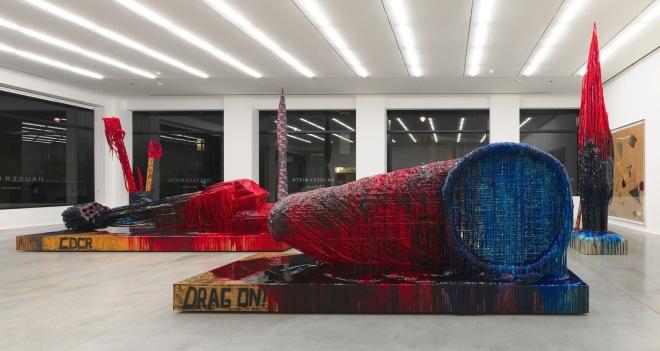 Installation view of Sterling Ruby at Hauser & Wirth, 2013.
