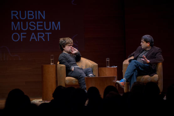 Peter Dinklage and Dan Ariely at the Rubin Museum of Art