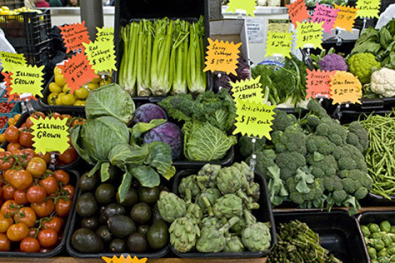 Chicago French Market vegetable selections
