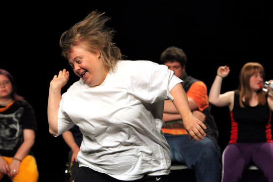 Jerome Bel and Theater Hora present Disabled Theater at New York Live Arts.