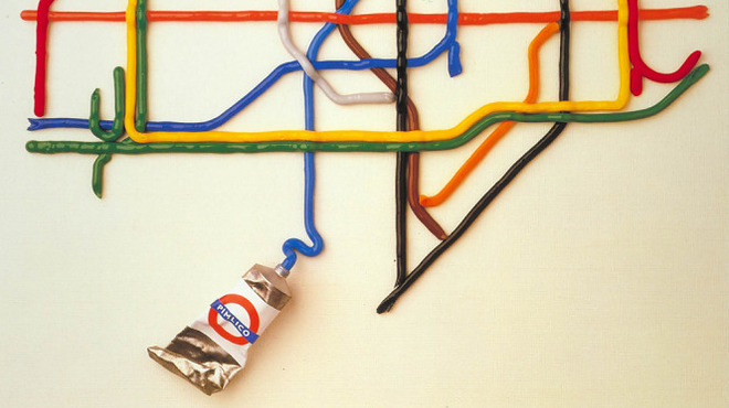 1995.1823 Poster; The Tate Gallery by tube, by David Booth of the agency Fine White Line, 1987..jpg