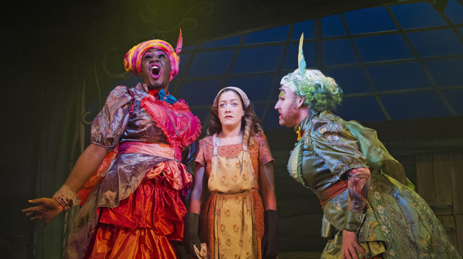 Hammed Animashaun, Julie Atherton & David Ganly in Cinderella at the Lyric Hammersmith - photo by Tristram Kenton.jpg