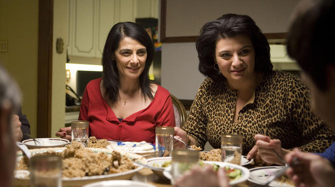 Muna and Raghda looking at Fadi (off-screen).jpg