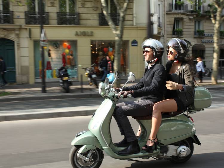 Vintage Paris on a Vespa