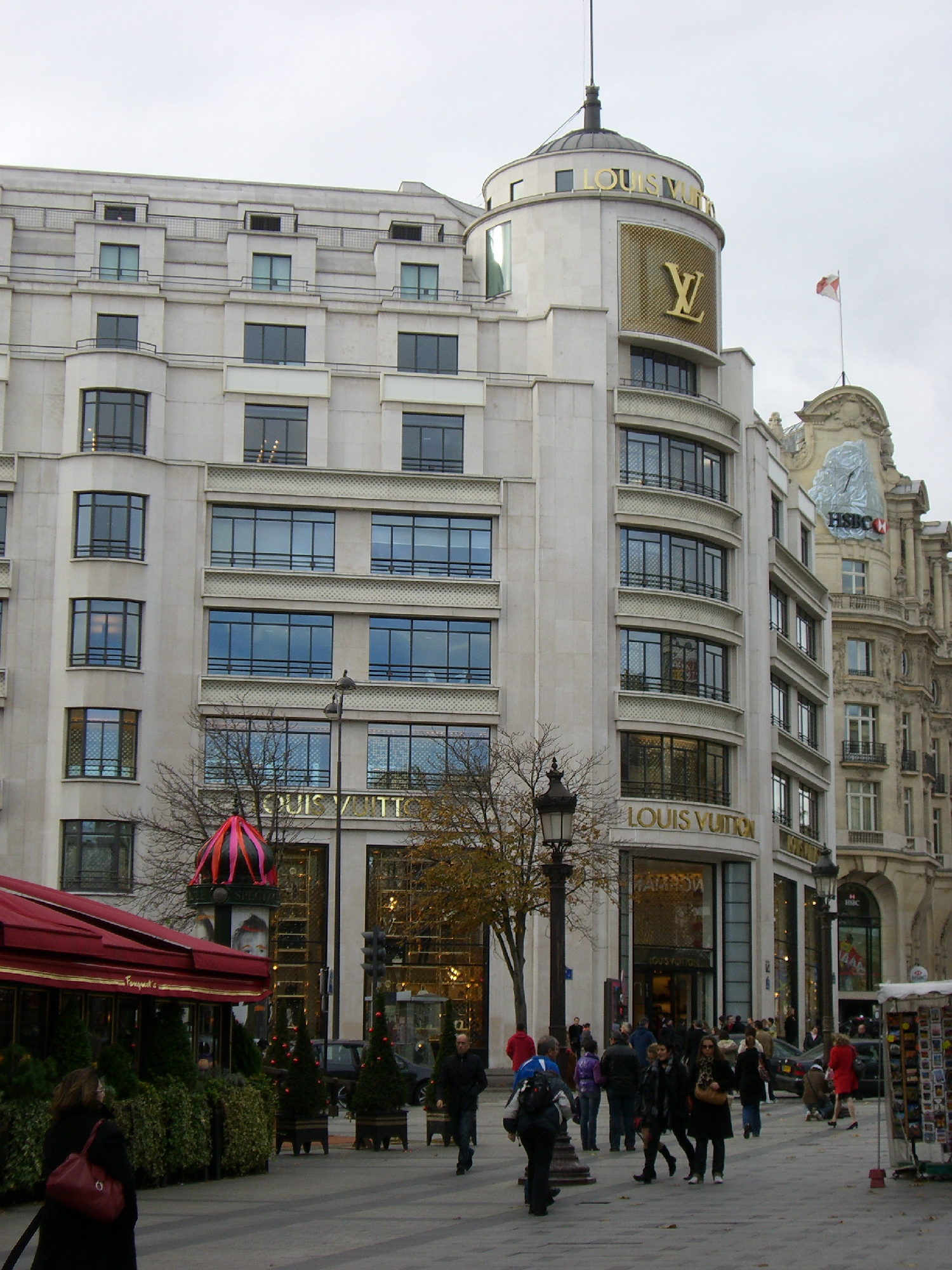 Line outside Louis Vuitton Champs-Élysées, Paris, The Louis…