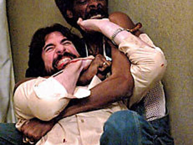 ROUGH WRITERS McDermott, left, and Snoop Dogg tussle ROUGH WRITERS McDermott, left, and Snoop Dogg tussle.