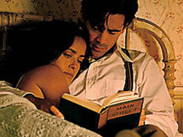 A REAL PAGE-TURNER Hayek and Farrell share a romantic bedtime story A REAL PAGE-TURNER Hayek and Farrell share a romantic bedtime story.