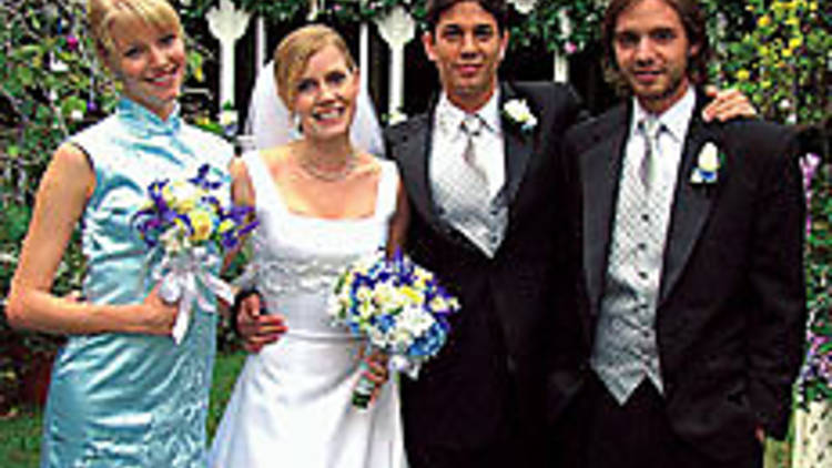 HER BIG PAT BLEAK WEDDING Adams, second from left, ties the knot.