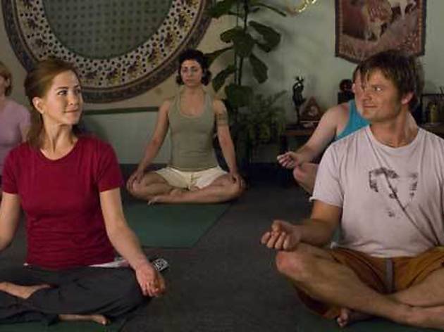 FEEL THE BURN Aniston practices yoga, Zahn flirting FEEL THE BURN Aniston practices yoga, Zahn flirting.