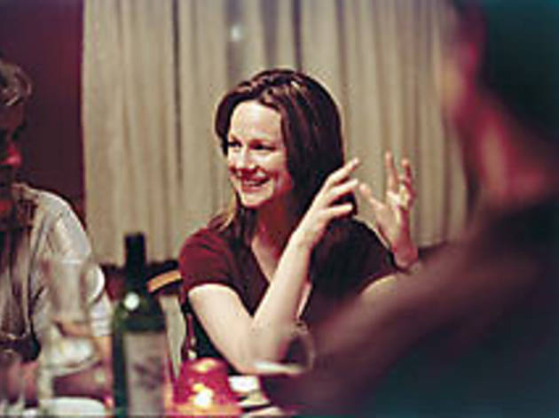 HOOK, LINE AND SINK HER Linney puts on a happy face for her dinner companions HOOK, LINE AND SINK HER Linney puts on a happy face for her dinner companions.