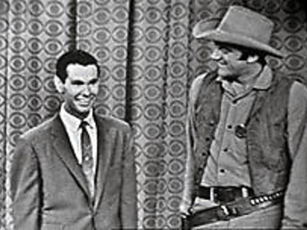 JOHNNY ON THE SPOT Carson, left, and James Arness plug the debut of Gunsmoke JOHNNY ON THE SPOT Carson, left, and James Arness plug the debut of Gunsmoke