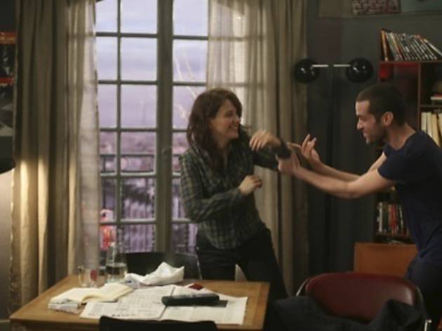 SAY CHEZ! Binoche and Duris goof around in his apartment SAY CHEZ! Binoche and Duris goof around in his apartment.