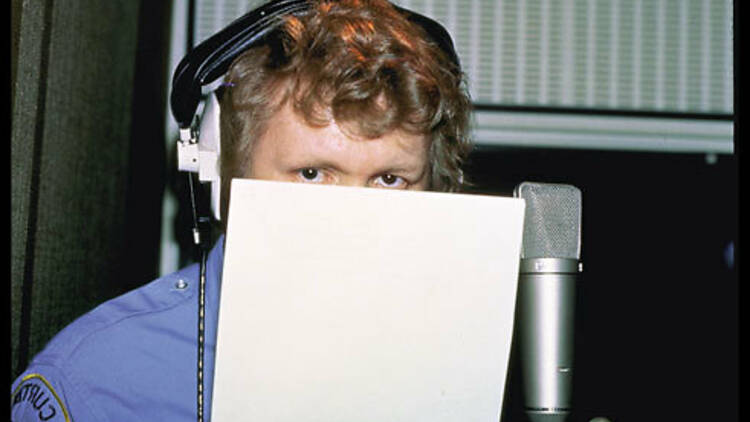 EYES WITHOUT A FACE Nilsson peers over (and hides behind) his sheet music.