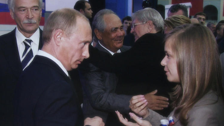 Vladimir Putin and Masha Drokova in Putin's Kiss