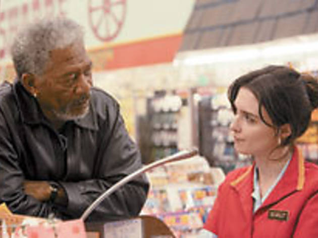 CHECKED OUT Freeman, left, admires Vega's customer service CHECKED OUT Freeman, left, admires Vega's customer service.