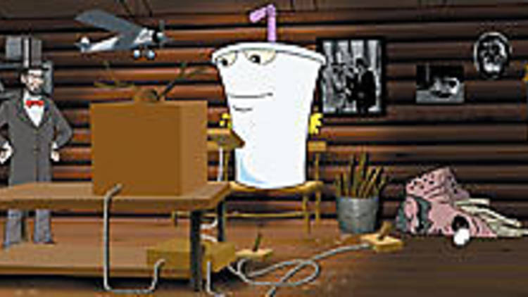 LACTOSE TOLERANT Master Shake takes the stand.