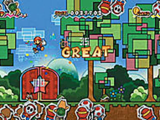 HOP TO IT Mario executes a signature move in his latest 2-D adventure HOP TO IT Mario executes a signature move in his latest 2-D adventure.