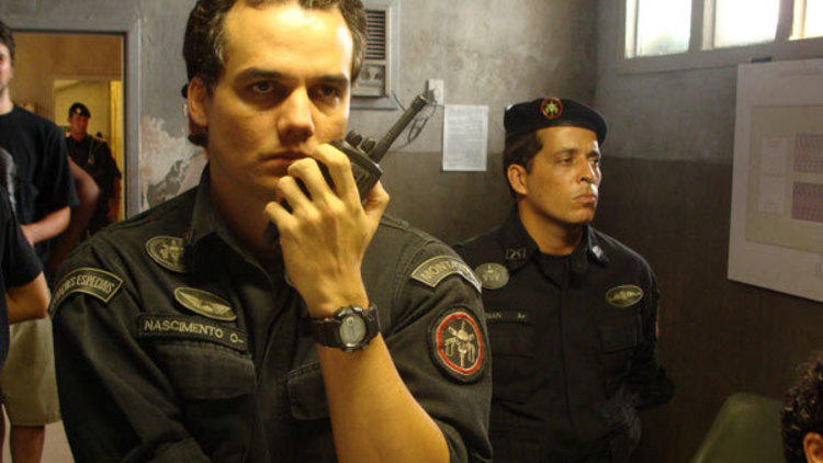 Wagner Moura, left, in Elite Squad: The Enemy Within