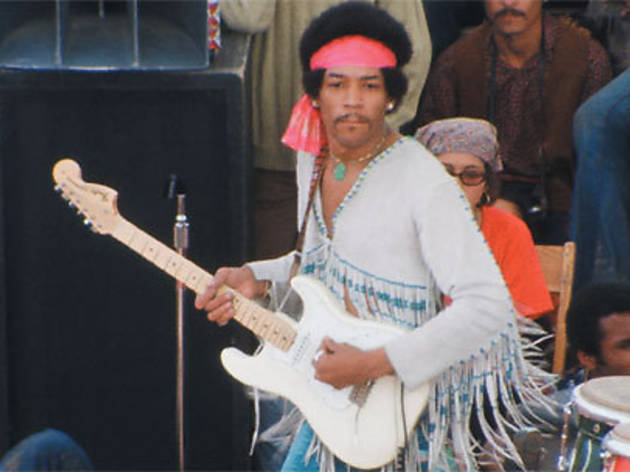 FRINGE BENEFITS Hendrix models a cool jacket, plays some hot licks FRINGE BENEFITS Hendrix models a cool jacket, plays some hot licks.