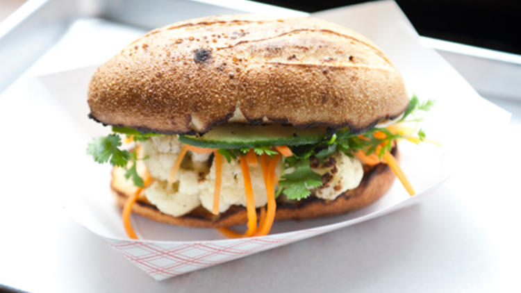 Roasted cauliflower at Num Pang Sandwich Shop This Cambodian eatery's vegetarian sammie could woo a hardened carnivore. Shredded carrot and cucumber,...