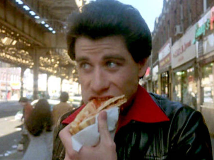 Saturday Night Fever (1977): Double-stacked pizza slices