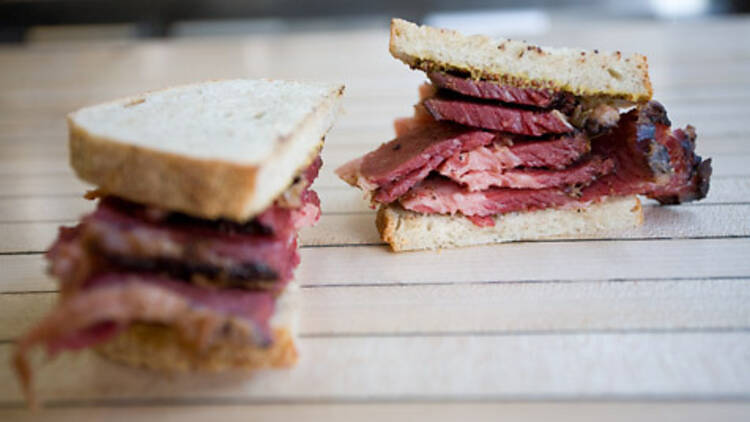 Smoked-meat sandwich at Mile End Smoked-meat sandwich at Mile End