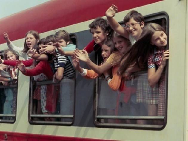GALLIC GOODBYES The young residents of Thiers give a wave GALLIC GOODBYES The young residents of Thiers give a wave.