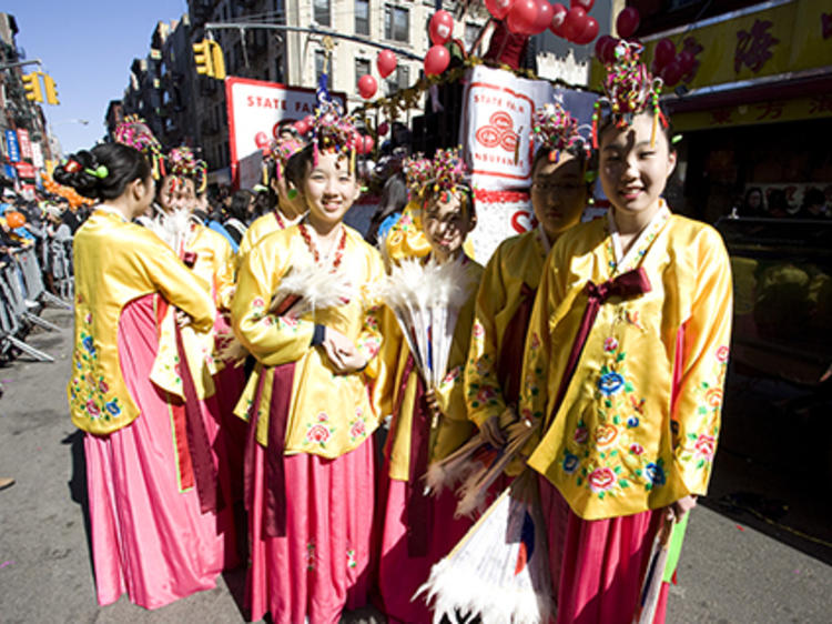 Wish people gong xi fa cai at the Lunar New Year Parade