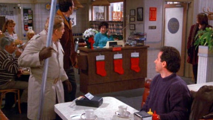 "Seinfeld"'s Frank Costanza with a Festivus pole