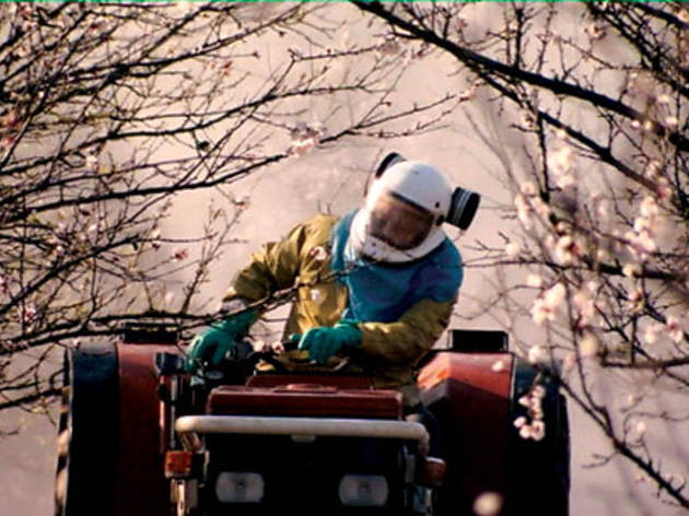 SPRAY ANYTHING A peach farmer pours on the pesticides SPRAY ANYTHING A peach farmer pours on the pesticides.
