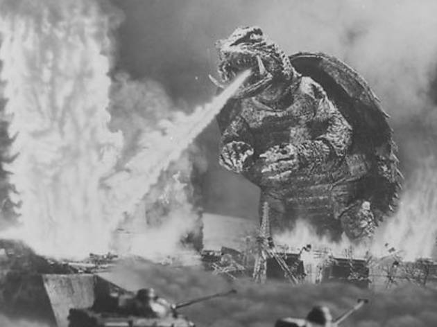 SHELL-SHOCKED Gamera takes out non-reptilian foes SHELL-SHOCKED Gamera takes out non-reptilian foes.