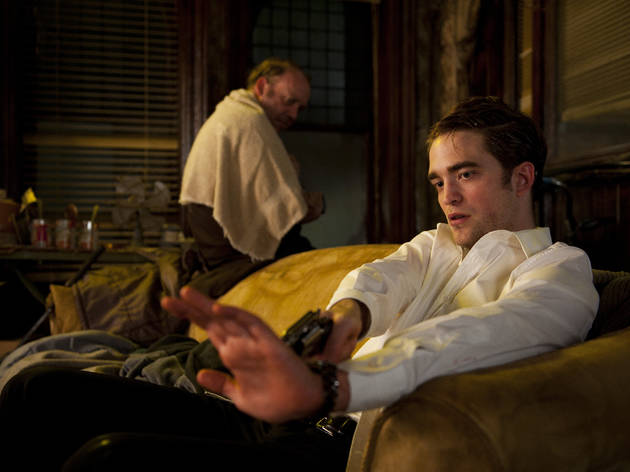 Robert Pattinson, right, in Cosmopolis