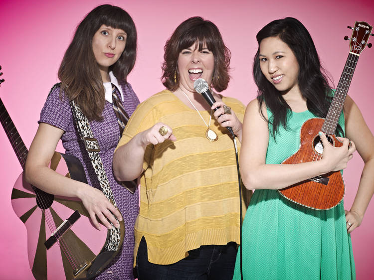 Jessica Delfino, Carolyn Castiglia and Jen Kwok of the NY Funny Songs Festival