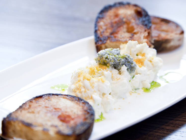 Stracciatella bottaga at Angolo SoHo