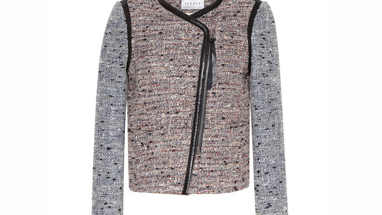 Sandro tweed zip-up jacket, $515