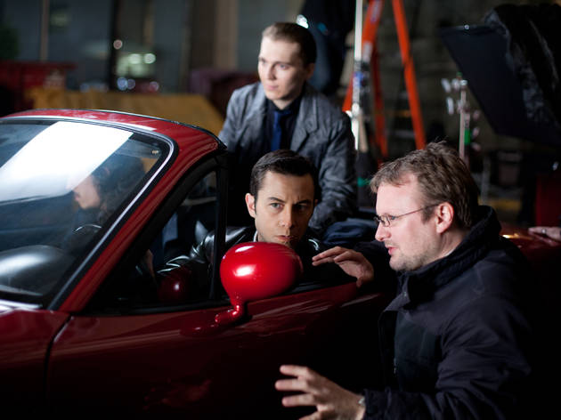 Rian Johnson, far right, the director of Looper