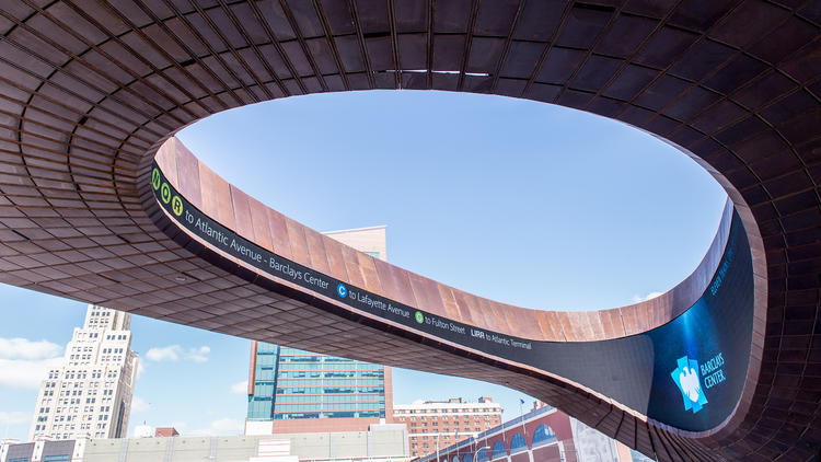 Entrance To Barclays Center Brooklyn NYC Editorial Stock Photo