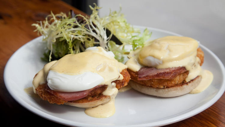 Eggs Benedict with Paradise Locker ham at ABV