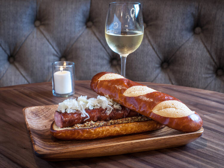 Kielbasa sandwich at the Library at the Public
