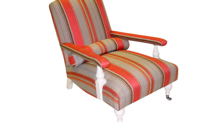 George Smith striped chair, $3,120 (was $6,230)