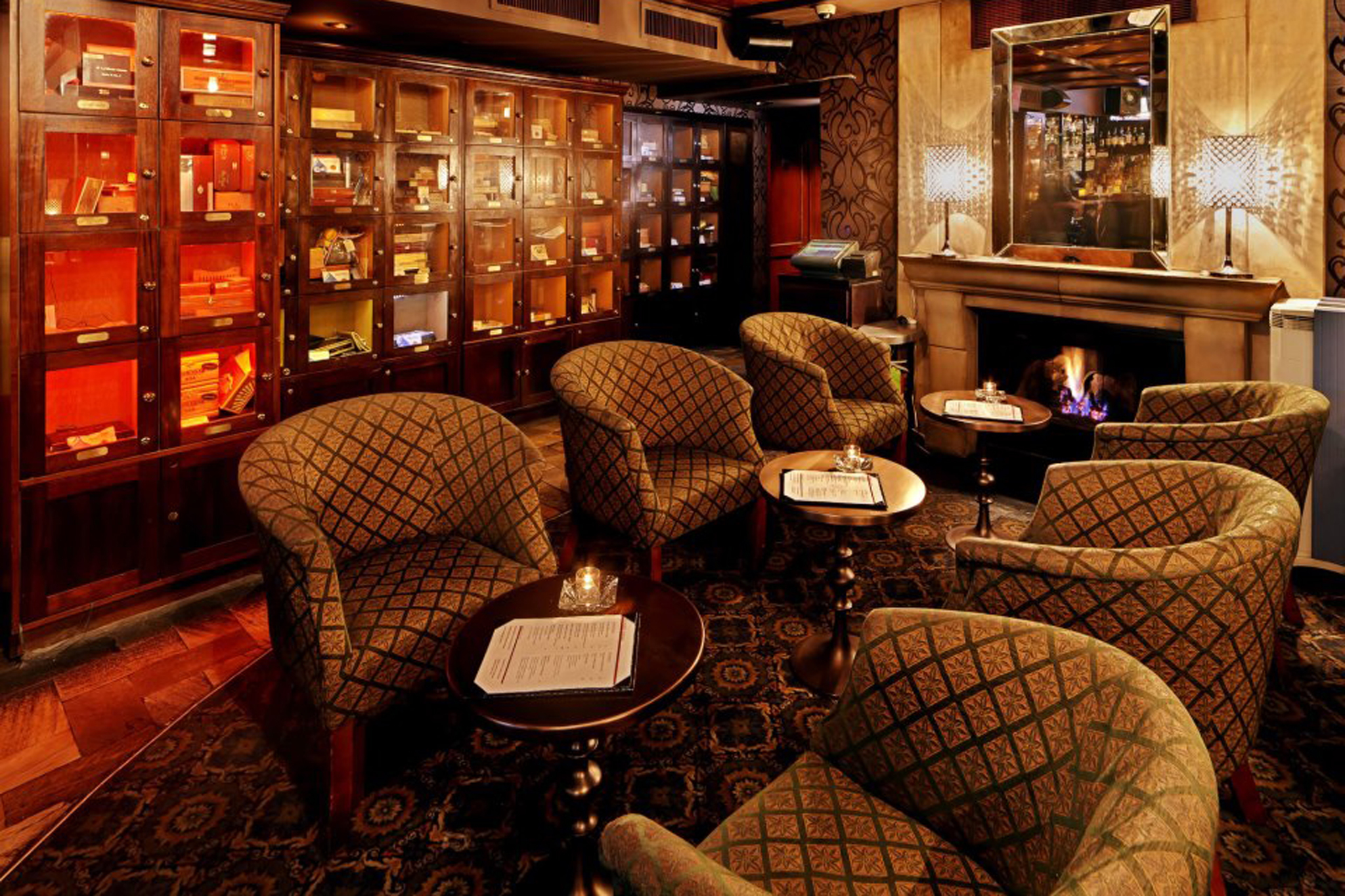 cigar room fireplace