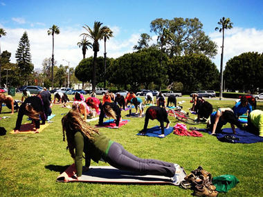 Free yoga, or by donation, classes throughout Los Angeles