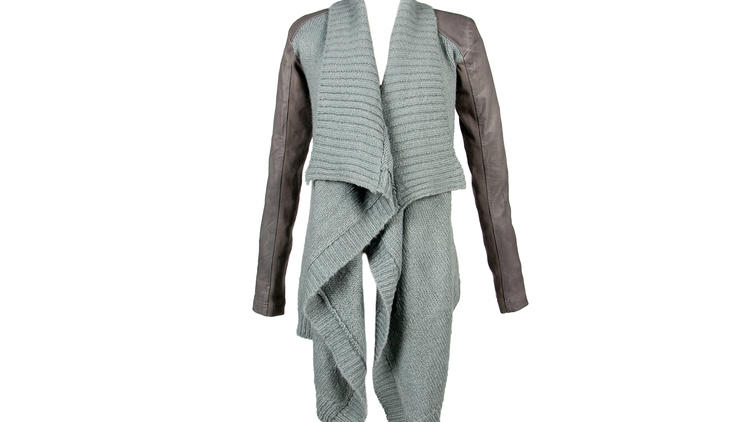 Skingraft draped wool cardigan, $350, at Odd