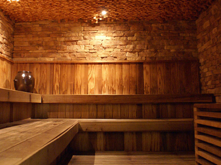 Steam, soak and scrub at the sauna 