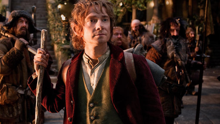 Martin Freeman, second from left, in The Hobbit: An Unexpected Journey