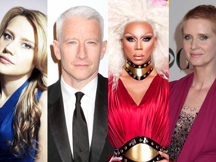 From left: Kate McKinnon is SNL's latest scene stealer; Anderson Cooper finally bit the bullet; RuPaul's Drag Race survived a network overhaul; Cynthia Nixon refused to be defined by the gay mainstream.
